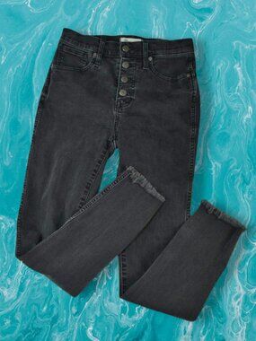 Madewell 10" High-Rise Skinny Jeans in Berkeley Black Size 26 (US 2)